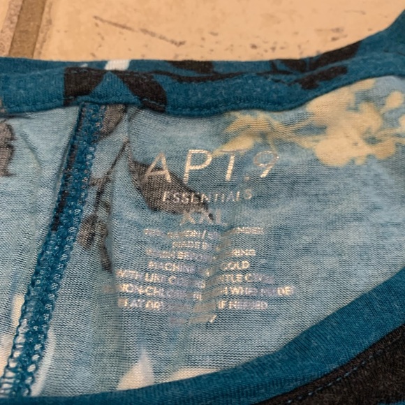 Apt. 9 Essentials Teal Floral Tank Top - XXL - Picture 2 of 5